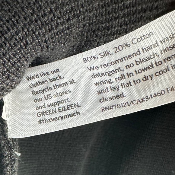 Eileen Fisher Sz Medium 8 10 Jacket Blazer Black Zip Up SILK Blend Career - Picture 4 of 4